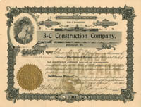 3=C Construction Co., Pittsburgh, PA. - Stock Certificate
